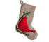Cardinal on Gray Christmas Stocking in Hand Felted Wool - ARCADIA HOME